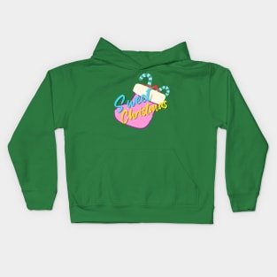 Retro Sweet Christmas and Pink sock Kids Hoodie